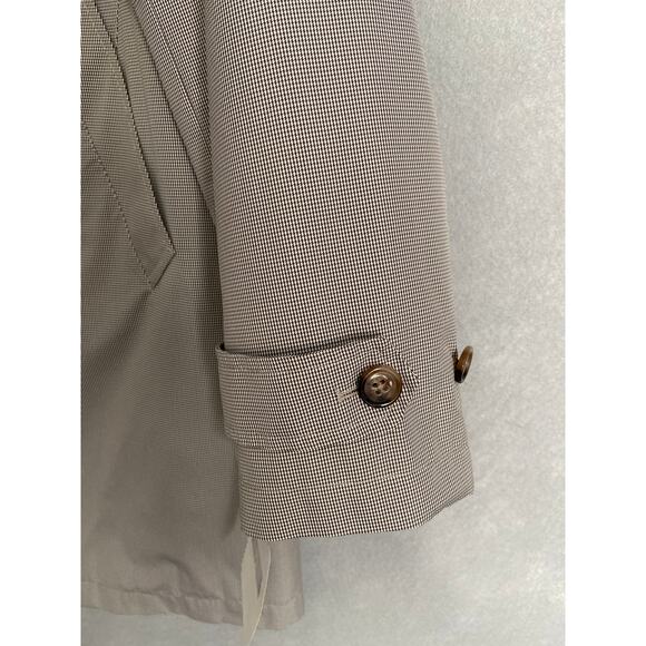 Lauren Ralph Lauren Men's 40 Short Raincoat Stanza Cream Brown Houndstooth NEW - Picture 6 of 11